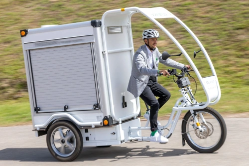 Elektro-Lastenrad im Einsatz
