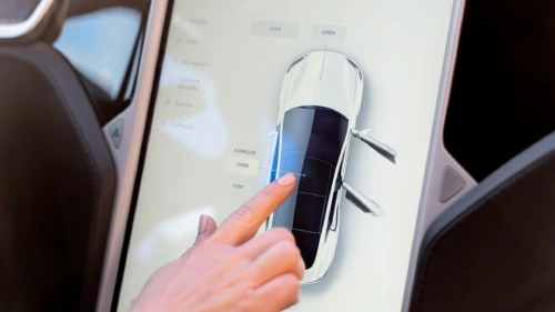 Touchscreen eines Elektroautos